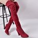 34 To 43 Size 2018 Autumn Winter New Pointed Toe Chunky Heel Side Zipper Over-the-Knee Stretch Long Boots For Women_vogvips.com