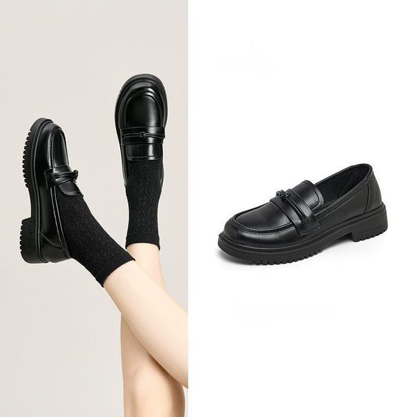 Dadong Spring: Lightweight Leather Thick-soled Sho, Comfortable For Commuting, Loafers, Simple And Stylish Women's_vogvips.com