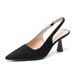 088 Foreign Trade European Last Pointed High Heels Thin Heel Solid Color Velvet Closed Toe Backless French Style_vogvips.com