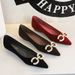 3685-K79 French-style Pointed-toe Women's Shoes, Versatile With Metal Buckle, Suede Slip-on Wedge Heel, Suitable For_vogvips.com