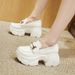 British Style Loafers Women, Black Thick-Soled Leather Shoes, Spring 2025 New Versatile Slip-On Flats With Hidden Wedge_vogvips.com