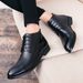 2020 Autumn And Winter New Korean Fashionable Men's High-top Leather Shoes Formal Single-layer Shoes Business Travel Leather Shoes For Men_vogvips.com