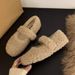 French Style Outdoor Velcro Beanie Casual Mary Jane Furry Women 2025 New Single Shoes With Fleece For Autumn And Winter_vogvips.com