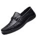 Euro Step 2025 Loafers Business Casual Slip-On Leather Shoes Low-Cut Top Layer Cowhide Moccasins Men's Trendy Breathable_vogvips.com