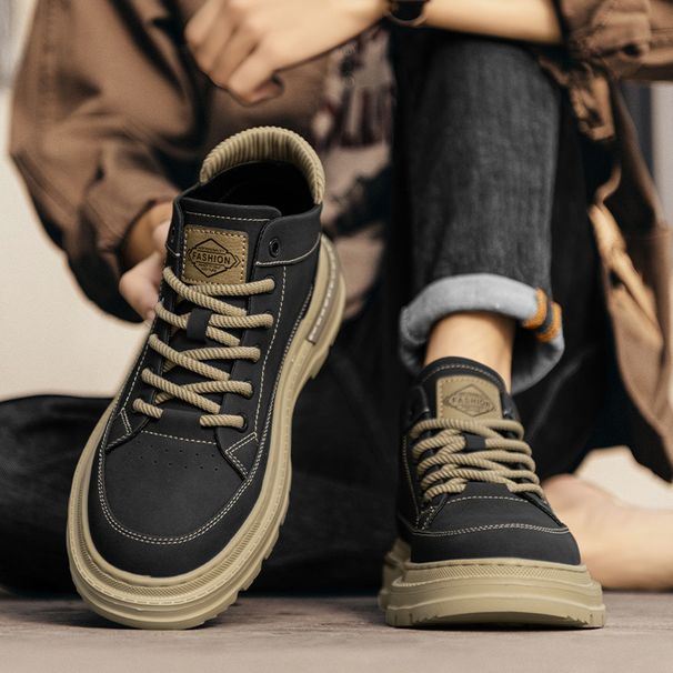 European Warm Series Martin Winter British Style Casual Shoes Men's Genuine Leather Waterproof Non-Slip Mid-Cut Work Short Boots_vogvips.com