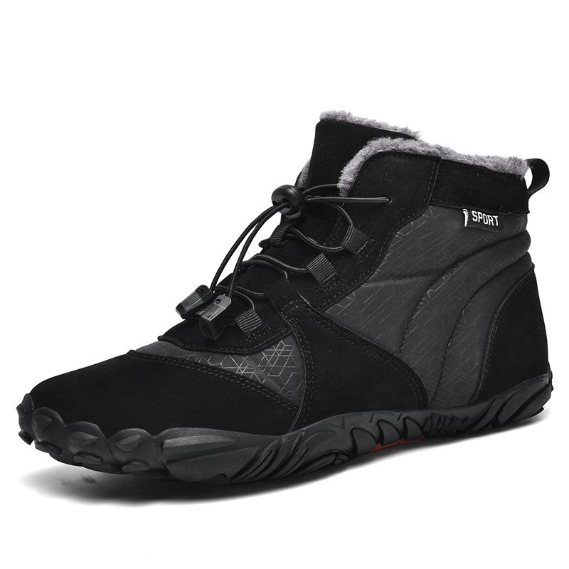 Cross-border New Five-finger Cotton Shoes Outdoor Sports Shoes Men's Velvet Warm Cotton Shoes Wear-resistant Non-slip Snow Boots Hiking Shoes_vogvips.com