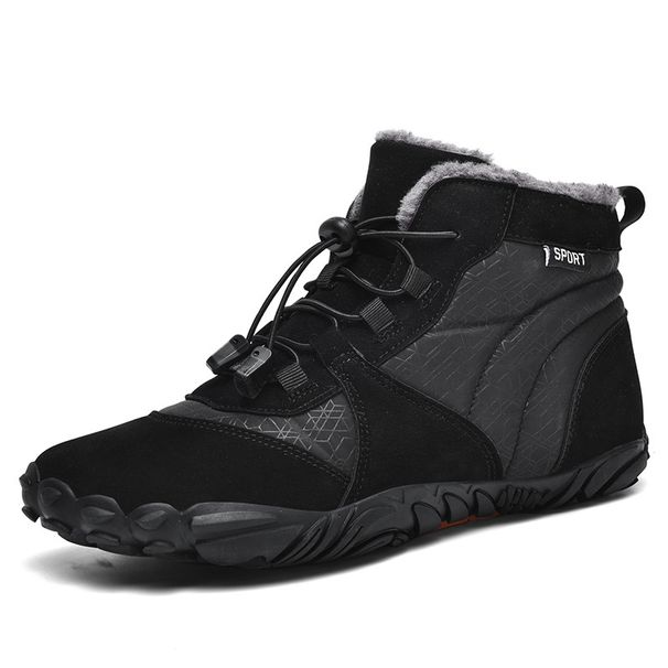Cross-border New Five-finger Cotton Shoes Outdoor Sports Shoes Men's Velvet Warm Cotton Shoes Wear-resistant Non-slip Snow Boots Hiking Shoes_vogvips.com
