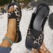 Cross-border Plus-size Flat For Women, 2025 New Model, Toe-loop, European And American Style, Square Toe, Casual,_vogvips.com