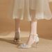 Women's Shoes Legant Bow High Heels Pointed Toe Stiletto Sandals With Pearl Accents For Wedding Party Evening Dress_vogvips.com