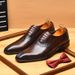 Business Suit Genuine Leather Pointed Toe British Oxford Shoes, Handcrafted Polished European Style Men's Shoes_vogvips.com
