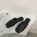 Women's Flat Mules Summer New Fashion Outdoor Woven Square Toe Slip-On Lazy Mules_vogvips.com