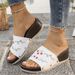 Women's Shoes Casual Wedge Heel Flower Shoes Beach Vacation Sandals Women Summer Seaside Outdoor Wear Slippers_vogvips.com
