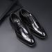 Euro Step 2025 Business Carved Brogue British Genuine Leather Formal Men's Lace-up Derby Shoes Pointed Toe Oxford_vogvips.com