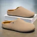 Men's Suede Clogs Slip On Casual Flat Shoes Comfortable Non Slip Slippers Outdoor And Indoor Universal_vogvips.com