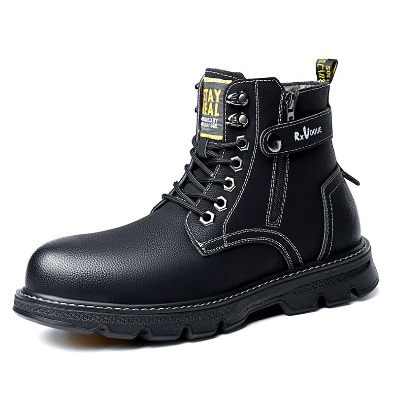European Warm Series Martin Fashion British Style Versatile Casual Korean Version Shoes Trendy Winter New Workwear Genuine Leather Mid-top_vogvips.com