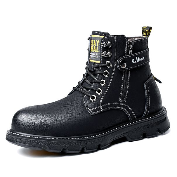European Warm Series Martin Fashion British Style Versatile Casual Korean Version Shoes Trendy Winter New Workwear Genuine Leather Mid-top_vogvips.com