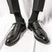Euro Step New Style Large Size Business Brogue Thick Sole Men's Casual Small Leather Shoes_vogvips.com