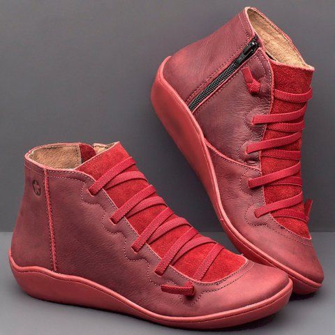 2019 Martin Women High Top, Casual Short Flat Work Boots For Women, Plus Size_vogvips.com