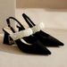 French High Heels Women's Outer Wear 2024 Summer New Fashion Versatile Comfortable Super Soft One-word Buckle Belt With Skirt_vogvips.com