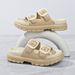 Bebealy New EVA Flat Sandals Thick-Soled And Lightweight Men Sandals Anti-Slip And Durable House Slippers With Double Buckle_vogvips.com