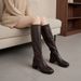 Plus Size Women's Western Style Boots Autumn Winter High End Leather Fashionable Light Luxury Shoes_vogvips.com