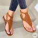 casual flat thong women's sandals one-line buckle strap outer wear large size sandals for women_vogvips.com