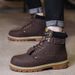 European Warm Series Martin Autumn Winter New Motorcycle Workwear Short British Style Outdoor Hiking Thick Sole Yellow Boots For Men_vogvips.com