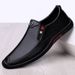 Cross-border Couple's Loafers, Slip-on Flat Driving Leather Sho, Spring Low-cut Large-size Cowhide Busins Casual_vogvips.com