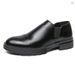 Euro Step Large Size 46 Men's Brogue Leather Shoes Business Formal Slip-On Lazy Wedding Loafers_vogvips.com