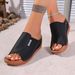 Large Thick Bottom Casual 2025 New One Word Solid Color Simple Fashion Fish Mouth Slippers_vogvips.com