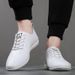 Suitable For All Seasons Summer 2024 New White Korean Style Flat Loafers Men's Soft Leather Casual Shoes_vogvips.com