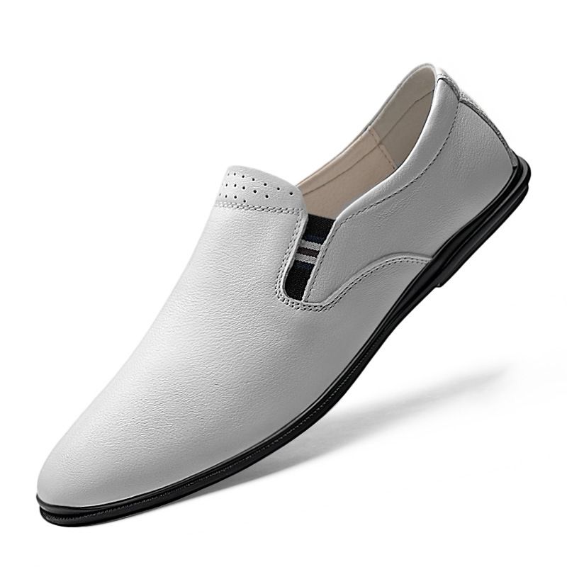 Loafu Layer Casual Leather Shoes Men's Shoes Soft-soled Non-slip Single Shoes_vogvips.com