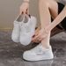 Mesh Breathable White Sneakers For Women, 2026 Spring/summer New Korean-style Versatile Lace-up Casual Sports Running Skate Shoes, Women’s Shoes._vogvips.com