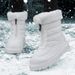 New Front Zipper Waterproof Snow Boots, Cold Resistant And Warm Cotton Boots, Winter Cotton Shoes, Winter Outdoor Sports_vogvips.com