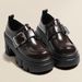Round Head Platform Small Leather Shoes British Loafers Single Shoes_vogvips.com
