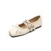 Square Head Single Shoes Women's Flat Bottom Shallow Mouth Bow Soft Sole Ballet Shoes With Mary Jane_vogvips.com