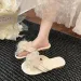 Pinch Toe Flower Beautiful Flip Flops For Women To Wear In Summer Style With Skirt Soft Flat Soled Cool Slippers 260112_vogvips.com