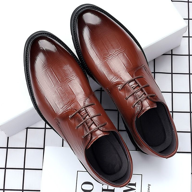 Spring New Business Casual Genuine Leather Formal Pointed Toe Middle-aged Men's Trade Single Shoes_vogvips.com