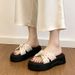 Elegant Thick-soled Women's Summer Outdoor Slippers 2026 New Model, Suitable For Pairing With Skirts, Fashionable_vogvips.com