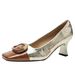 Two-tone High-heeled Shoes For Women, Stiletto, Fashionable And Sexy, 2026 Spring New Model, European And American Style, Square T_vogvips.com