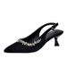 8852-10 New Pointed Backless High Single Thin Heel Rhinestone Closed Toe Sandals Plus Size Wide Women's Shoes_vogvips.com