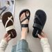 Summer New Style Toe Ring For Women, Trendy Fashionable Versatile Cross Strap Outdoor Non-Slip Beach Sandals, Casual_vogvips.com