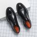 Euro Step Summer Leather Casual Business Formal British Brogue Pattern Suit Men's Thick Sole Trendy Shoes_vogvips.com