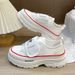 Mesh For Women With Mesh Surface, One Foot On Summer New Thick Soled Sports Versatile Black Breathable White Dad_vogvips.com