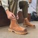 European Warm Series Men's Martin Short Autumn Side Zipper Genuine Leather Yellow Thick Sole Work Shoes Outdoor Casual Desert Boots_vogvips.com