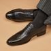 Euro Step Pointed Toe British Style Genuine Leather Business Formal Brogue Carved Men's Top Layer Cowhide Derby Shoes Casual_vogvips.com