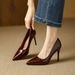 Stiletto High Heels 2026 Spring New French Style Solid Color Pointed Toe Soft Leather Elegant Commuter Slip-on Shallow Shoes_vogvips.com