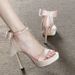 Champagne-colored Bowknot Platform High-heeled Shoes For Women, 2026 New Model, Elegant And Perfect With A Dress,_vogvips.com
