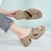 New 2025 Spring Summer Thick Sole Sandals For Women Casual Comfortable Large Size Metal Buckle Slippers_vogvips.com