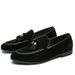Round Head Suede Sanded Beanie Shoes Men's Small Leather Shoes With Fringes_vogvips.com